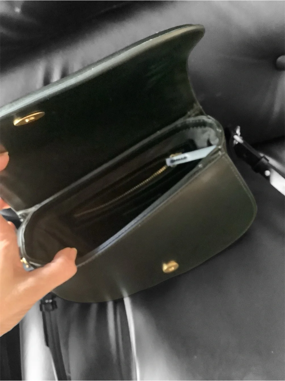 Zara Black Crossbody Saddle Bag - Picture 10 of 13